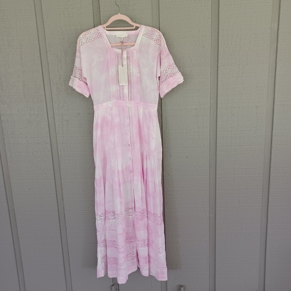 LoveShackFancy Dresses & Skirts - LoveShackFancy Edie Dress Size XS Women Feminine Cotton Tie Dye In Peony Pink